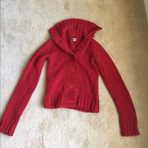 Hollister Red Heavy Knit Sweater Size Medium